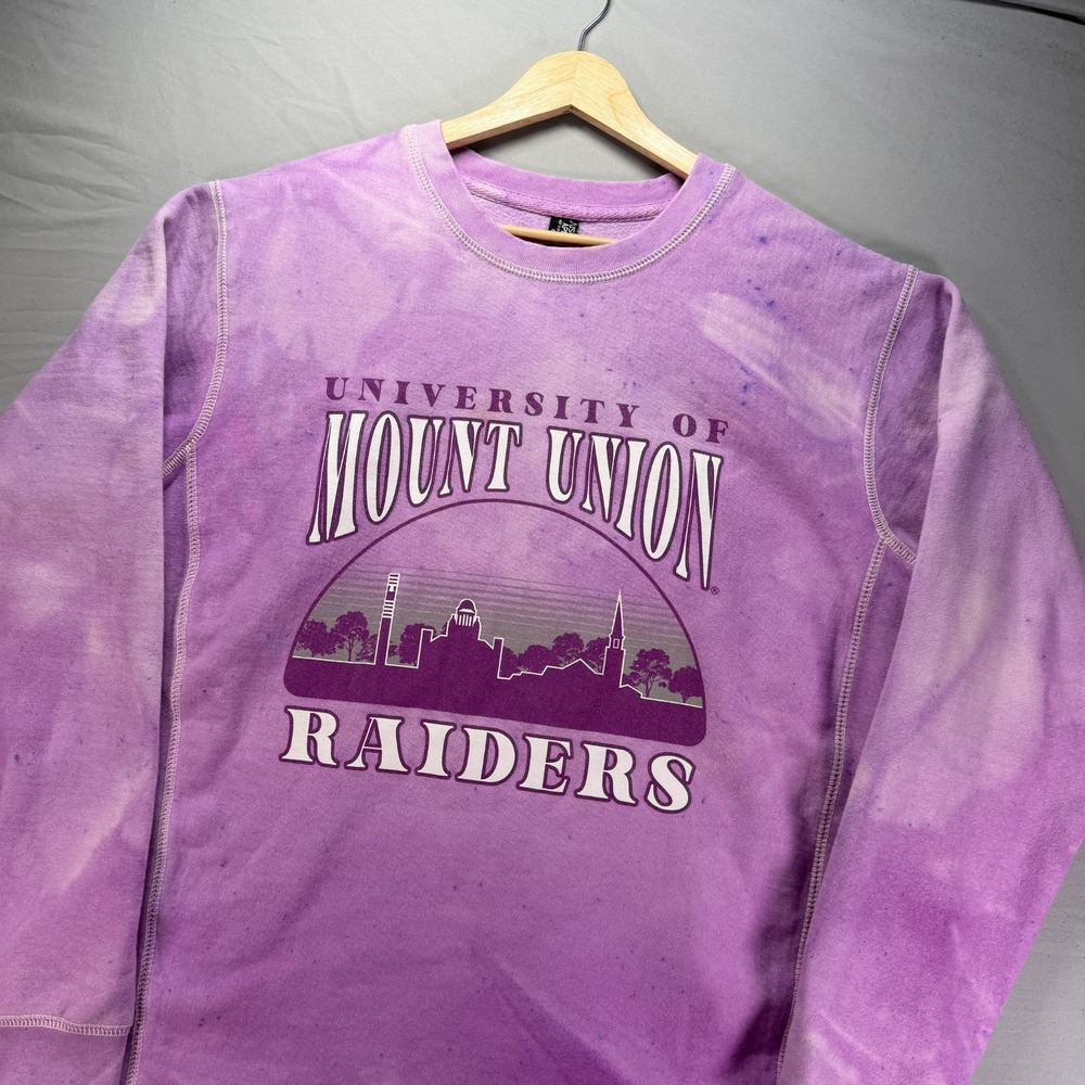 Mount Union Raiders Sweatshirt Mens Large Purple Crewneck University Thick